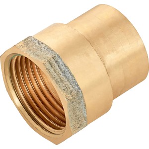 Löt-Übergangsmuffe aus Rotguss, 28 mm x 30,3 mm, für Kupferrohre.