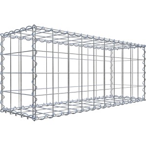 Leere Gabiona Gabione, 100x40x30 cm, Maschenweite 10x10 cm, zur individuellen Befüllung.
