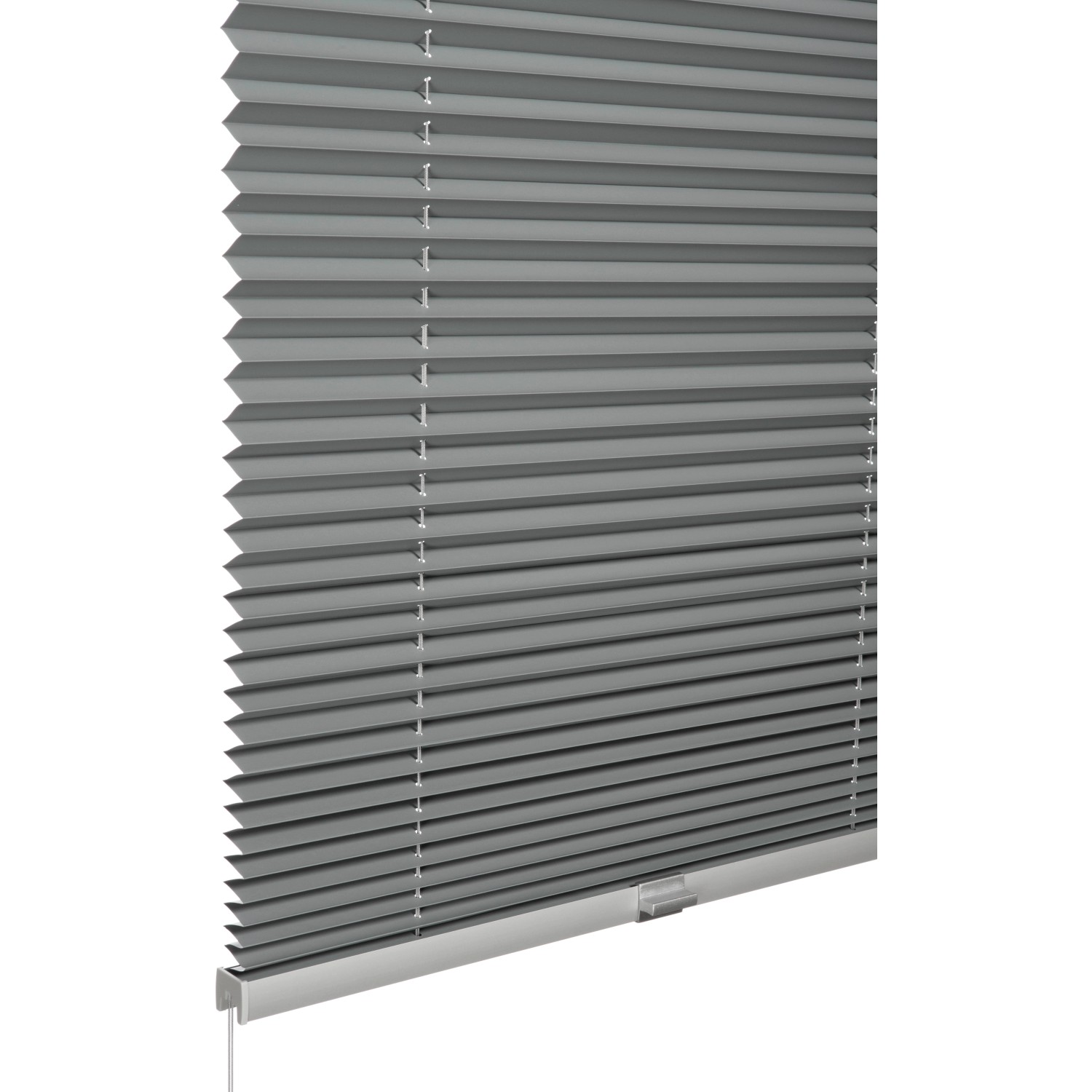 Graues Schöner Wohnen Thermo-Plissee Ella, 80x220cm, für Fenster, Verdunkelung und Wärmeschutz.