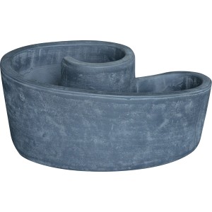 Graue Kräuterschnecke aus Terrakotta, ideal zum Bepflanzen im Garten.