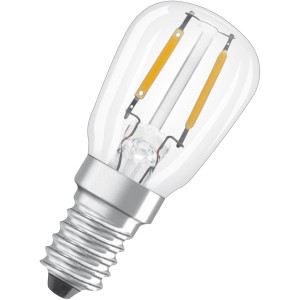 Osram LED-Lampe E14, klare T-Form, 2,2W, warmweißes Licht. Kompakte Bauform.