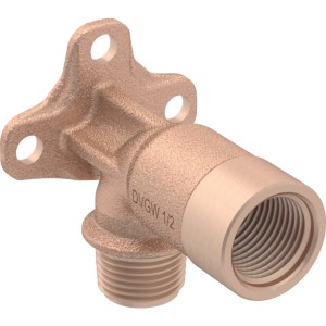 Geberit Mepla 90° Winkel mit Außengewinde 1/2'', MasterFix, Rotguss.