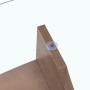 okwish Beistelltisch mit Sicherheitsglas Fächerförmiges Gestell Esszimmer Büro 105x60x35cm Braun_9