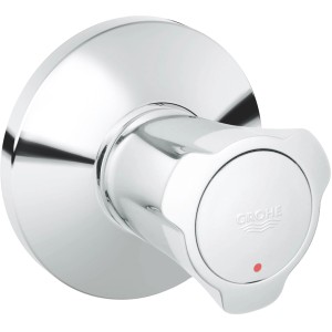 Grohe Costa UP-Ventil Oberbau in Chrom mit roter Markierung und Schubrosette.