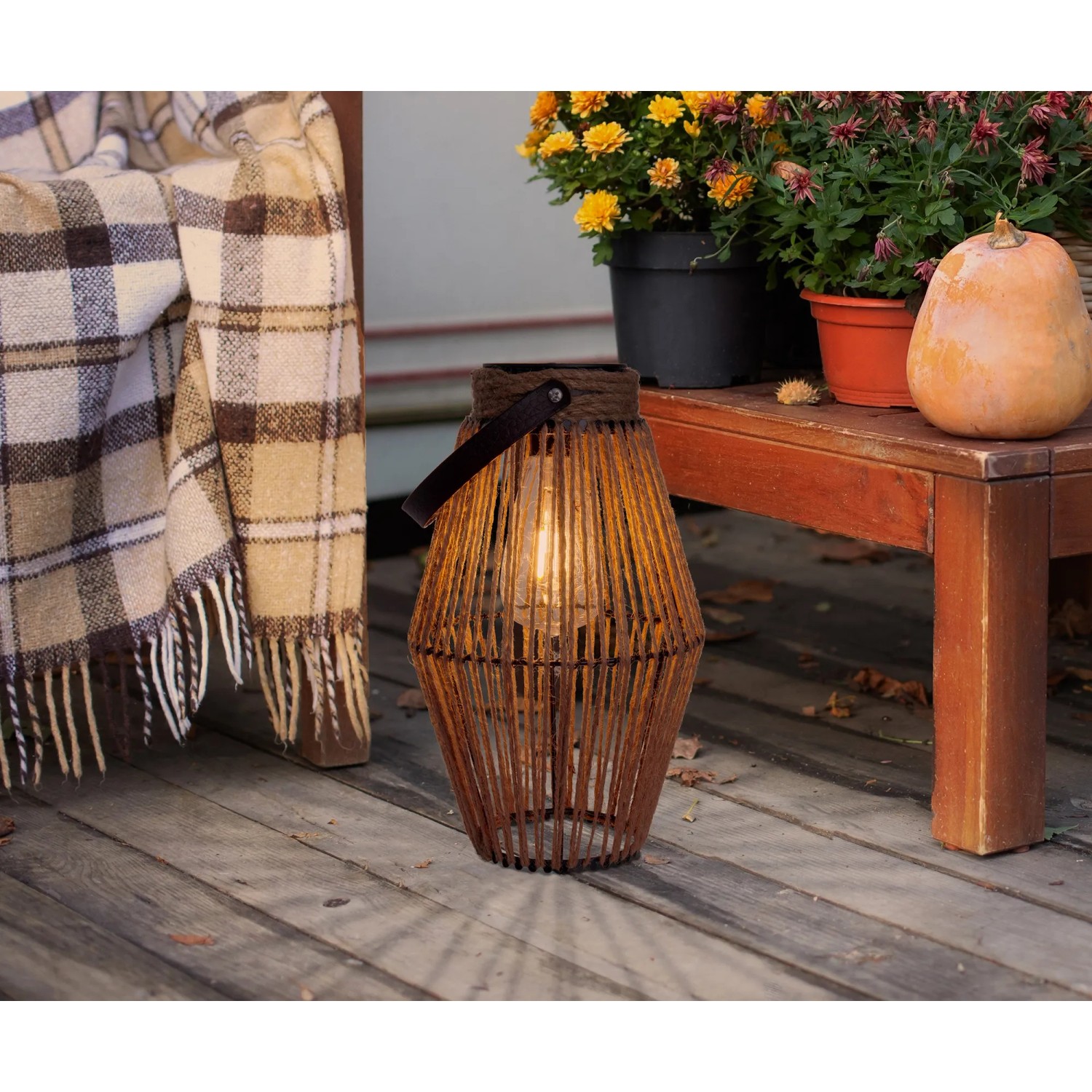 Näve LED-Solarleuchte Korbinian, Natur Dunkel, Ø 18 cm, 30 cm hoch, für stimmungsvolle Solar-Deko.