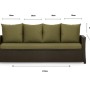 Grünes Gartenkissen-Set für 3-Sitzer Polyrattan-Gartensofa, 170x50x50 cm, für bequeme Gartenmöbel.