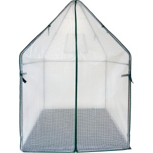 Westmann Überwinterungszelt & Foliengewächshaus Chili mit Reißverschlusstür und Fenster.