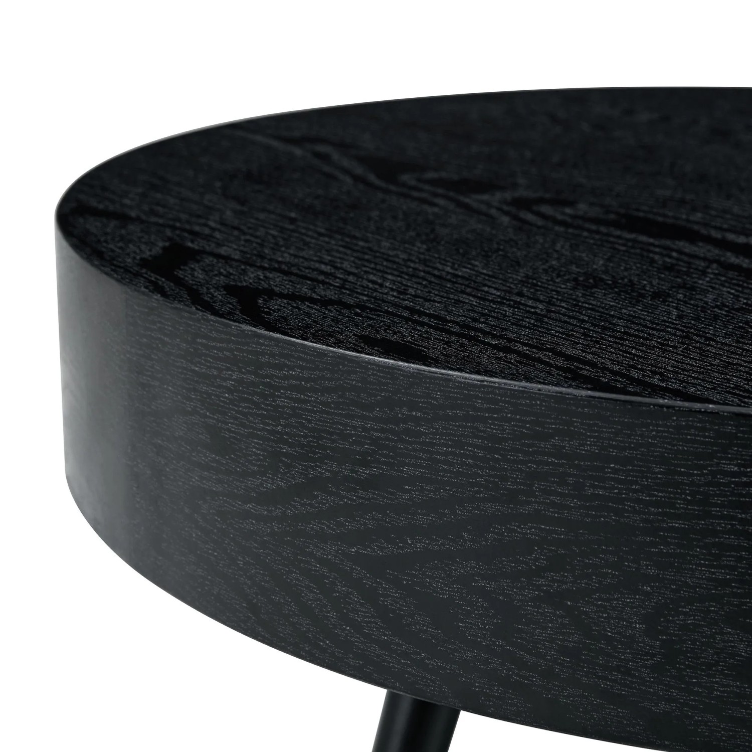okwish Couchtisch mit Rundem Design und Metallbeinen für Wohnzimmer cm 70x70x35 Schwarz_10