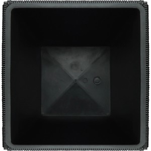 Schwarzer, eckiger Pflanzkübel aus Polyrattan, 35x35x39,5 cm. Ideal für Garten, Terrasse und Balkon.