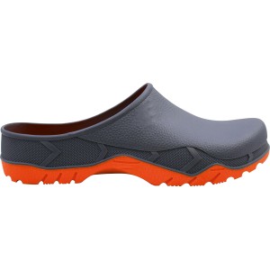 Gartenclog in Schwarz-Orange, Größe 41/42, ideal für Gartenarbeit und Freizeit.