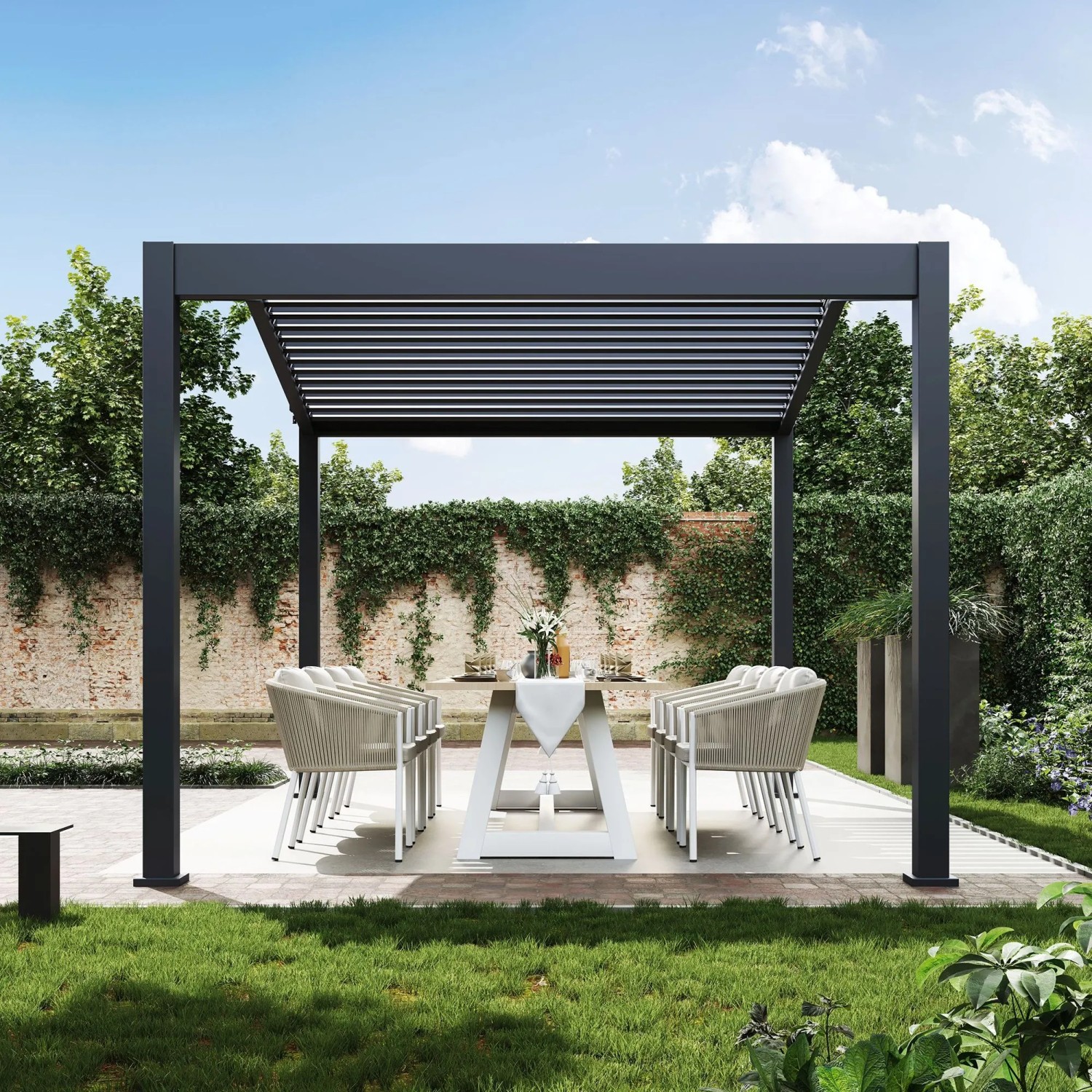 Paragon Outdoor-Pergola mit Lamellendach Icon 1013 Anthrazit 308x399x282 cm kaufen bei OBI