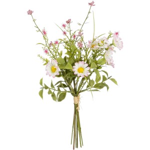 Mica Decorations Kunstblumenstrauß mit hellrosa Gänseblümchen, Ø 15cm.