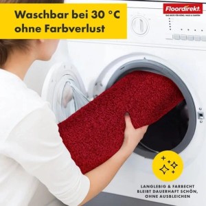 Floordirekt Badematte Nasa Waschbar Verstärkte Kanten Rot 137 x 210 cm