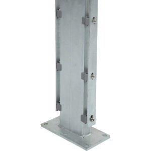 Floraworld Gabionenpfosten, feuerverzinkt, 109 cm hoch, mit Bodenplatte für Mauersysteme.