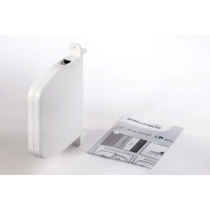 Schellenberg Aufschraubwickler Mini, aufklappbar, 155 mm, weiß. Rollladenantrieb für Mini-Rollladen.