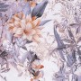 Vliestapete mit Blumenmuster in Weiß und Grau. Dekorative florale Optik für Wohnräume.