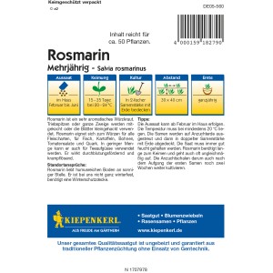 Kiepenkerl Rosmarin mehrjährig Samenpackung, aromatisches Würzkraut.