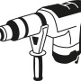Schwarz-weiße Illustration eines Bosch Hammerbohrers SDS Plus-3, 16 mm, Betonbohrer.