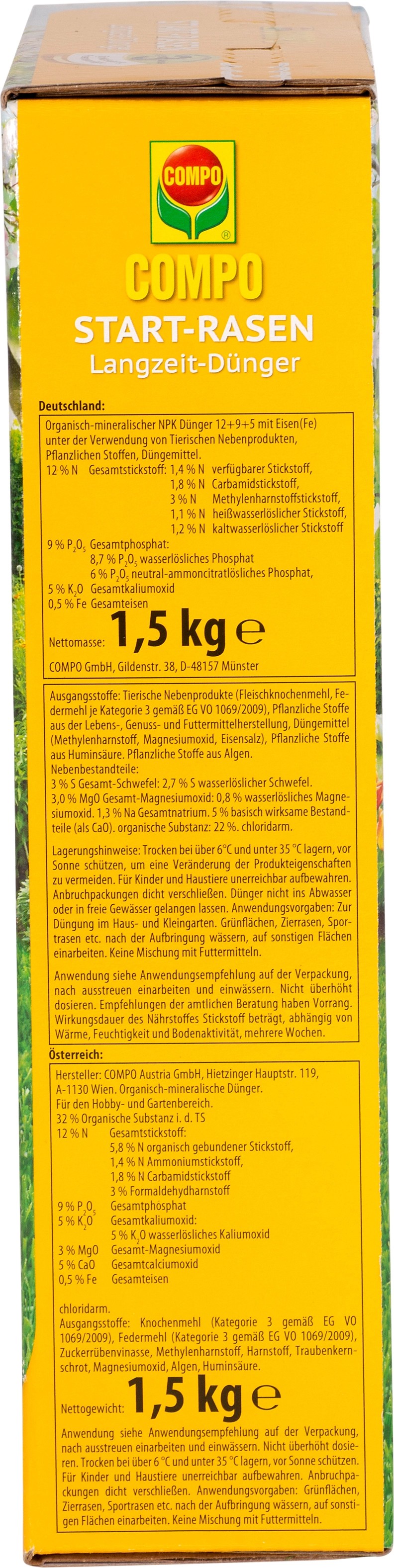 Compo StartRasen LangzeitDünger 1,5 kg kaufen bei OBI