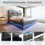 okwish Kinderbett 180x200cm mit LED Stauraum Kinderzimmer Grau ohne Matratze_6