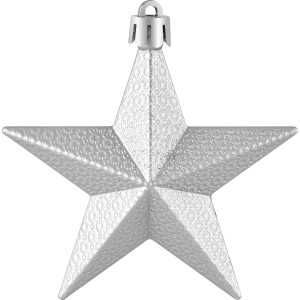 Weihnachts-Deko Stern, silber, 3er Set, Baumbehang zum Aufhängen.