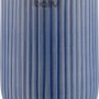Blau-weißer Zahnputzbecher aus Keramik mit Rillenmuster von baliv.