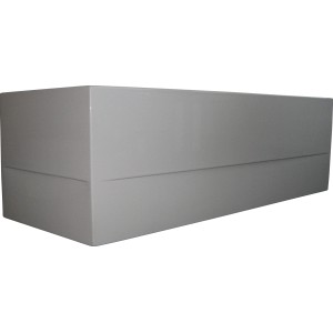 Weiße Acrylschürze (rechts) für Badewanne Galia II. Badewannenverkleidung für einfache Montage.