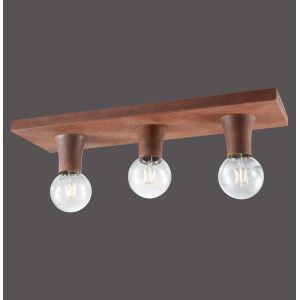 Rostfarbene 3-flammige Deckenleuchte Turn me von Just Light mit E27 Fassungen.