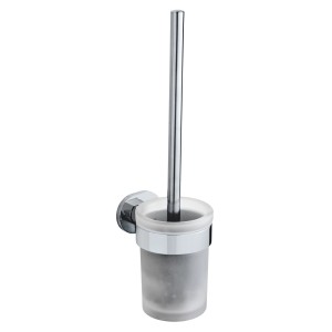 Wenko WC-Garnitur Maribor, silber glänzend, mit satiniertem Glas und UV-Loc® Wandbefestigung.