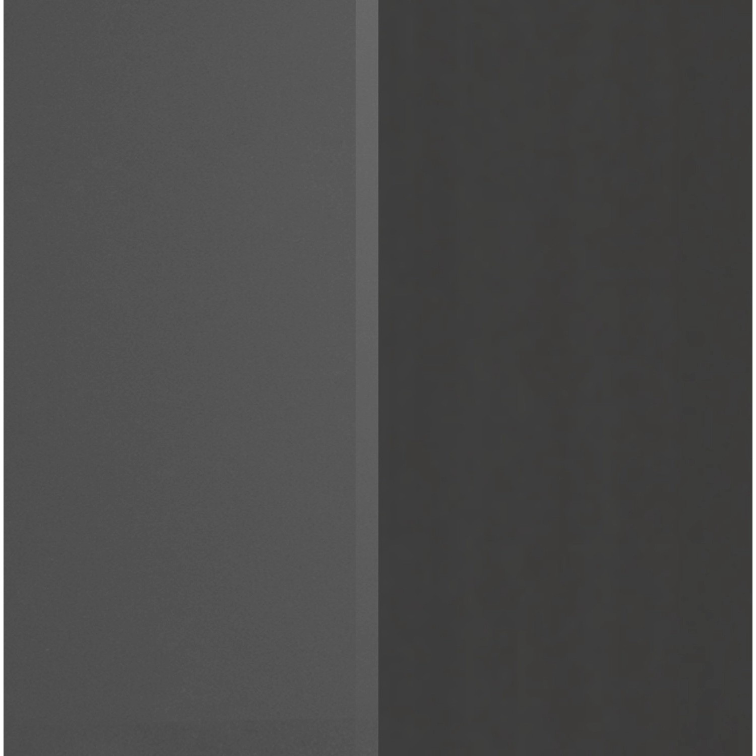 Detailaufnahme: Graue, hochglänzende Front der Held Möbel Küchenzeile Mailand.