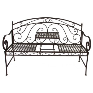 Gartenbank Saket 2-Sitzer Schwarz 96 x 146 x 53 cm