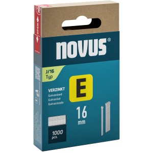 Novus Nägel E Typ J, 16mm, 1000 Stück, verzinkt, für Tacker Zubehör.