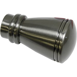 Gardinia Chicago Siro Endstück, Titan, 2er-Pack, für 20 mm Stangen.