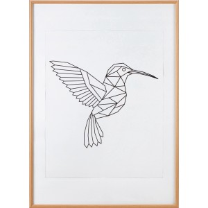 Wechselrahmen Buche 62x93 cm mit geometrischem Kolibri-Motiv, ideal für Bilder und Poster.