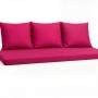 Rosefarbenes Gartenkissen-Set für 3-Sitzer Gartensofa, ideal für Polyrattan Möbel. Bequeme Sitzkissen & Rückenkissen.