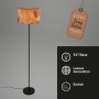 Briloner Stehleuchte Swing Nature mit Blätterdekor, Papierschirm und E27 Fassung in Kaffee.