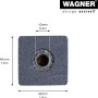 Detailaufnahme: Graues Wagner Möbelbein Wood V2, 4x4cm, mit Gewinde für Möbelbau.