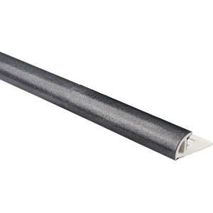 Viertelkreis-Abschlussprofil, PVC foliert in Anthrazit, 10 mm x 2,5 m, für Fliesenkanten.