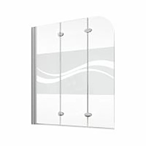 Schulte ExpressPlus Badewannenaufsatz, 3-teilig, Alu Natur, Dekor Liane, 140x125 cm.