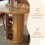 okwish Bartisch mit Stauraum MDF Holzoptik Bar Wohnzimmer 60x60x91.6cm Natur_7