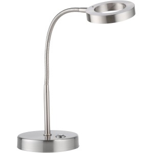 Moderne LED-Tischleuchte Hensko von Paul Neuhaus, 20x20 cm, aus Stahl. Nachttischlampe mit Touchdimmer.