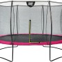 EXIT Silhouette Trampolin D427cm in Rosa mit Sicherheitsnetz für den Garten.