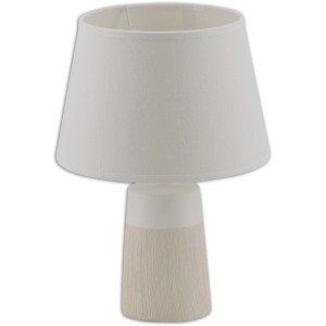 Weiße Näve Tischleuchte Sullivan aus Keramik und Textil für den Schreibtisch.