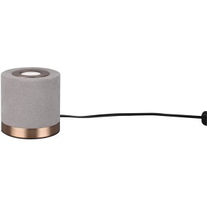 Graue Reality Tischlampe Judy im Design-Stil mit Messingfarbenen Akzenten.