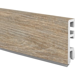 Hartschaum Sockelleiste Cubica 60 sk Niagara Hemlock, Holzoptik, selbstklebend.