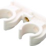 Doppelter Rohrclip Ø 22 mm, 10er-Set, aus Kunststoff für zwei Rohre nebeneinander.