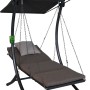 Angerer Hollywoodschaukel Swing Smart Olive, 1-Sitzer mit Sonnendach und Liegefläche.