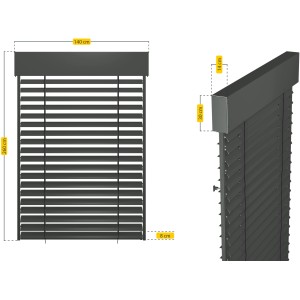 Schellenberg Raffstore Express mit Motor, 140x260 cm, Anthrazit. Sonnenschutz für Fenster und Fassade.