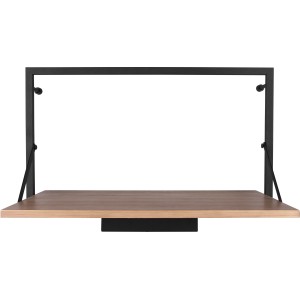 Modernes Wandregal Becky mit LED-Beleuchtung, Metallrahmen und Holzablage, 30x50x30 cm.