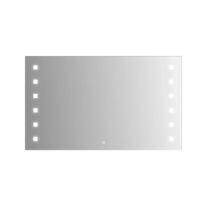 Rechteckiger Kristall-Form LED-Leuchtspiegel Capella IV, 100x60 cm, mit seitlicher LED-Beleuchtung.